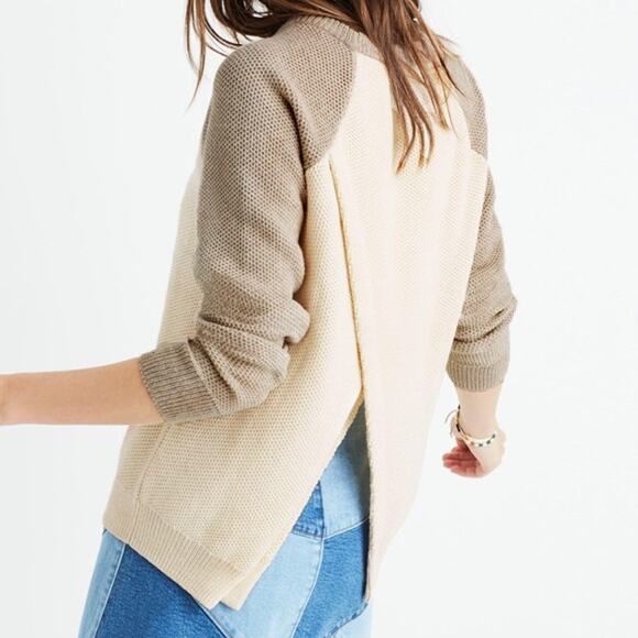 Madewell Medium Province Cross-Back Pullover Sweater in Colorblock - Picture 4 of 10